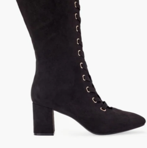 Fabulous Vegan Lace-Up Knee Boots! S6 - Brand New! - Picture 4 of 7